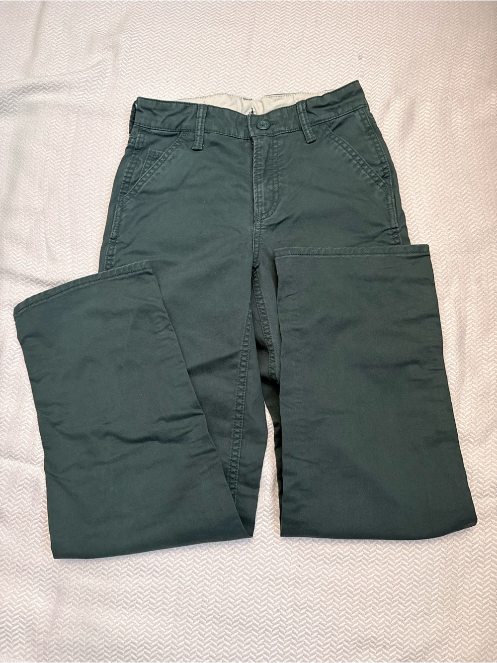 Kids Classic Straight-Leg Pants in Dark Green Size 12